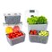 Kitchen Spaces Stackable Fridge Storage Colander Containers for Fresh Produce Variety Pack 3 Sizes to Organize Washed Fruits and Veggies Snap and Seal Lids with Adjustable Vents Hand Wash Only