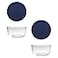 Pyrex 7201 4Cup Glass Bowls and 7201PC Dark Blue Lids 2Pack Perfect for Meal Prep Organization Food Storage and so Much More Made in USA