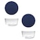 Pyrex 7201 4Cup Glass Bowls and 7201PC Dark Blue Lids 2Pack Perfect for Meal Prep Organization Food Storage and so Much More Made in USA