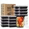 Ezalia 50 Pack Meal Prep Containers 38oz Plastic Food Prep Containers Reusable Leakproof To Go Food Containers with Lids BPAFree MicrowaveDishwasherFreezer Safe
