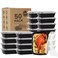 Ezalia 50 Pack Meal Prep Containers 38oz Plastic Food Prep Containers Reusable Leakproof To Go Food Containers with Lids BPAFree MicrowaveDishwasherFreezer Safe
