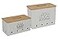 Xbopetda Potato Onion Storage Box Food Container Sets Storage Canisters for Vegeatables Set of 2 Jars Pots Containers Potato Onion Bin with Aerating Tin Storage Holes Bamboo LidWhite