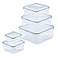 LocknLock LOCK LOCK Easy Essentials Food Storage lidsAirtight containers BPA Free 10 Piece Square Clear