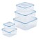 LocknLock LOCK LOCK Easy Essentials Food Storage lidsAirtight containers BPA Free 10 Piece Square Clear