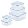 LocknLock LOCK LOCK Easy Essentials Food Storage lidsAirtight containers BPA Free 10 Piece Square Clear
