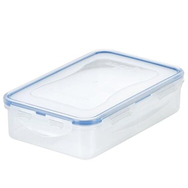 LocknLock LOCK LOCK Easy Essentials On The Go Meal Prep Lunch Box Airtight Containers with Lid BPA Free Rectangle 3 Section 27 oz Clear
