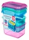 Sistema 3Piece Food Storage Containers with Lids for Lunch Meal Prep and Leftovers Dishwasher Safe 16Cup BlueGreenPink