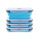Annaklin Collapsible Food Storage Containers with Airtight Lid Vent Valve 27 oz Kitchen Stacking Silicone Collapsible Meal Prep Container Set for Leftover Microwave Freezer Safe Blue Set of 4