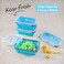 Annaklin Collapsible Food Storage Containers with Airtight Lid Vent Valve 27 oz Kitchen Stacking Silicone Collapsible Meal Prep Container Set for Leftover Microwave Freezer Safe Blue Set of 4