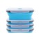 Annaklin Collapsible Food Storage Containers with Airtight Lid Vent Valve 27 oz Kitchen Stacking Silicone Collapsible Meal Prep Container Set for Leftover Microwave Freezer Safe Blue Set of 4