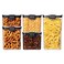 Sistema Tritan Ultra Airtight Pantry Kitchen Storage Containers 5Pack Clear Stackable Square Food Storage BPAFree Dishwasher FreezerSafe MicrowaveSafe Without Lid