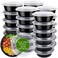RANLITTLE Meal Prep Containers Reusable 32oz Meal Prep Bowls with Lids 50 Pack Round Food Prep Bowls for Takeout Disposable To Go Food Containers Stackable Leakproof BPAFree MicrowaveFreezer Safe