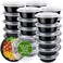RANLITTLE Meal Prep Containers Reusable 32oz Meal Prep Bowls with Lids 50 Pack Round Food Prep Bowls for Takeout Disposable To Go Food Containers Stackable Leakproof BPAFree MicrowaveFreezer Safe