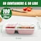 Dealusy 50 Pack 100Piece 28 oz Meal Prep Containers Reusable with Lids 2Compartment Sturdy Leakproof Food Safe Microwave Freezer Dishwasher Safe To Go Take Out Plastic Food Storage Pink
