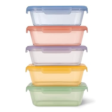 Ello Snap Nest 10Piece 45 Cup Plastic Meal Prep Set Reusable Food Containers for Healthy Eating Freezer Dishwasher Safe Desert Festival