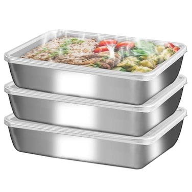 GIUOIDUO stainless steelFood Storage Containers setsstorage box with lidfreezer FrozenKitchen tray with lidOven plateSide dish plate Freezer Dishwasher Safe