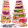 RockBerry 38 Pcs Large Food storage containers85 oz to Small Container Stackable Kitchen storage bowls setsBPA Free Leak proof Plastic food Storage Containers with lids airtightMicrowave freezer safe
