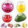Babudeer Vegetable and Fruit Storage Containers for Fridge 4 Pcs BPA Free Reusable Food Saver Tomato Avocado Onion Lemon Keeper Holder Refrigerator Vegetable Crisper for Keeping Food Fresh Longer