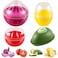 Babudeer Vegetable and Fruit Storage Containers for Fridge 4 Pcs BPA Free Reusable Food Saver Tomato Avocado Onion Lemon Keeper Holder Refrigerator Vegetable Crisper for Keeping Food Fresh Longer