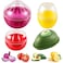Babudeer Vegetable and Fruit Storage Containers for Fridge 4 Pcs BPA Free Reusable Food Saver Tomato Avocado Onion Lemon Keeper Holder Refrigerator Vegetable Crisper for Keeping Food Fresh Longer