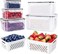 Freshmage 5 PCS Large Fruit Containers for Fridge Leakproof Food Storage Containers with Removable Colander Dishwasher microwave safe Produce Containers Keep Fruits Vegetables Berry Meat Fresh longer