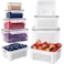 Freshmage Fruit Storage Containers for Fridge with Removable Colander Airtight Food Storage Container Dishwasher Safe Produce Saver for Refrigerator Keep Berry Fruit Fresh Longer 6 pcs Large Clear
