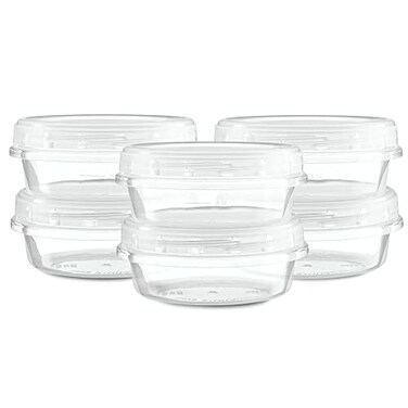 ELEGANT DISPOSABLES 8 Ounce 20 Pack Clear Twist cap Containers with Screw on Lids Twist Top Food Storage Freezer Containers