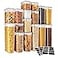 MR.SIGA MRSIGA 16 Pack Airtight Food Storage Container Set BPA Free Kitchen Pantry Organization Kitchen Canisters for Cereal Spaghetti includes 24 Reusable Sticker Labels