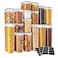 MR.SIGA MRSIGA 16 Pack Airtight Food Storage Container Set BPA Free Kitchen Pantry Organization Kitchen Canisters for Cereal Spaghetti includes 24 Reusable Sticker Labels