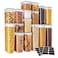 MR.SIGA MRSIGA 16 Pack Airtight Food Storage Container Set BPA Free Kitchen Pantry Organization Kitchen Canisters for Cereal Spaghetti includes 24 Reusable Sticker Labels