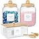LANDNEOO Glass Jars and Dryer Sheet Holder with Bamboo Lids Dispenser Set and Labels Containers for Laundry Room Organization and Storage Half Gallon Airtight jars Acrylic Storage Box for Laundry supp