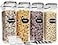 PRAKI Cereal Containers Storage Set 4L1352 Oz 4PCS Airtight Food Storage Containers with Pour Spout for Kitchen Pantry Organization Cereal Dispensers with 20 labels Measuring Cup Marker