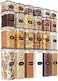 PRAKI Airtight Food Storage Containers Set with Lids 24 PCS BPA Free Kitchen and Pantry Organization Plastic Leakproof Canisters for Cereal Flour Sugar Labels Marker