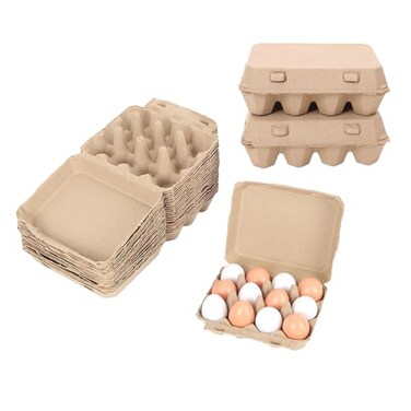 Ccuiicy 25 Pack Egg Cartons Bulk 3x4 Style Reusable Empty Natural Paper Pulp Egg Cartons Sturdy Design Egg Holder Containers for Fresh Chicken Eggs