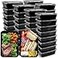 Conyee Meal Prep Containers with Lids Reusable Food Prep Storage Containers TOGO Container Plastic Lunch Box Disposable Bento Box 24oz Microwave Freezers Dishwashers Safe 50 Set