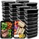 Conyee Meal Prep Containers with Lids Reusable Food Prep Storage Containers TOGO Container Plastic Lunch Box Disposable Bento Box 24oz Microwave Freezers Dishwashers Safe 50 Set