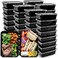 Conyee Meal Prep Containers with Lids Reusable Food Prep Storage Containers TOGO Container Plastic Lunch Box Disposable Bento Box 24oz Microwave Freezers Dishwashers Safe 50 Set