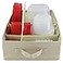 HappiBox Food Storage Container Organizer Box A Kitchen Drawer Organizer Compatible with Rubbermaid Glad Containers and Lids Adjustable Foldable Cloth Box