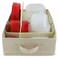 HappiBox Food Storage Container Organizer Box A Kitchen Drawer Organizer Compatible with Rubbermaid Glad Containers and Lids Adjustable Foldable Cloth Box