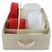 HappiBox Food Storage Container Organizer Box A Kitchen Drawer Organizer Compatible with Rubbermaid Glad Containers and Lids Adjustable Foldable Cloth Box