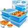 Walfos 2cup Silicone Freezing Tray with Lid Easy Meal Prep Container and Kitchen Storage Solution Make Perfect FreezingStoring Soups Foods Stews Dips or Sauces Simple and Convenient4PACK BLUE