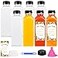 Moretoes 8pcs 16oz Juice Bottles Plastic Bottles with Caps Reusable Juicing Bottle for Drinks Smoothies and Other Beverages
