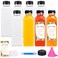 Moretoes 8pcs 16oz Juice Bottles Plastic Bottles with Caps Reusable Juicing Bottle for Drinks Smoothies and Other Beverages
