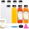 Moretoes 8pcs 16oz Juice Bottles Plastic Bottles with Caps Reusable Juicing Bottle for Drinks Smoothies and Other Beverages