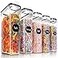 PRAKI 5PCS Cereal Containers Storage Set BPA Free Airtight Food Storage Container Set with Lids Kitchen Pantry Organization and Storage for Sugar Baking Supplies with 20 Labels Mark4L Black