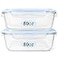 EcoEvo Glass Food Storage Containers Set Large Size Containers with Lids BPAfree Locking lids 100 Leak Proof Glass Meal Prep Containers Freezer to Oven Safe 2 Pack of 80oz