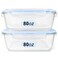 EcoEvo Glass Food Storage Containers Set Large Size Containers with Lids BPAfree Locking lids 100 Leak Proof Glass Meal Prep Containers Freezer to Oven Safe 2 Pack of 80oz