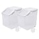 HANAMYA 15 Liter 30 lbs Rice Storage Container with Measuring Cup BPA free For Rice Grain Pet Food Flour 2 counts Clear