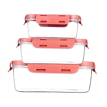 HoleviFO Food Storage Containers with Airtight Lids Plastic Meal Prep Containers Lunch Containers Microwave Dishwasherand Freezer Safe Pink