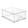 Isaac Jacobs Large Stackable Organizer Drawer 135 x 99 x 54 Clear Plastic Storage Box PullOut Bin Home Office Closet Shoe Organization BPAFree FoodFridgeFreezer Safe Large